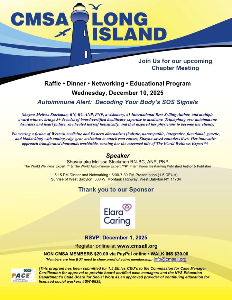 CMSALI December Meeting Flyer