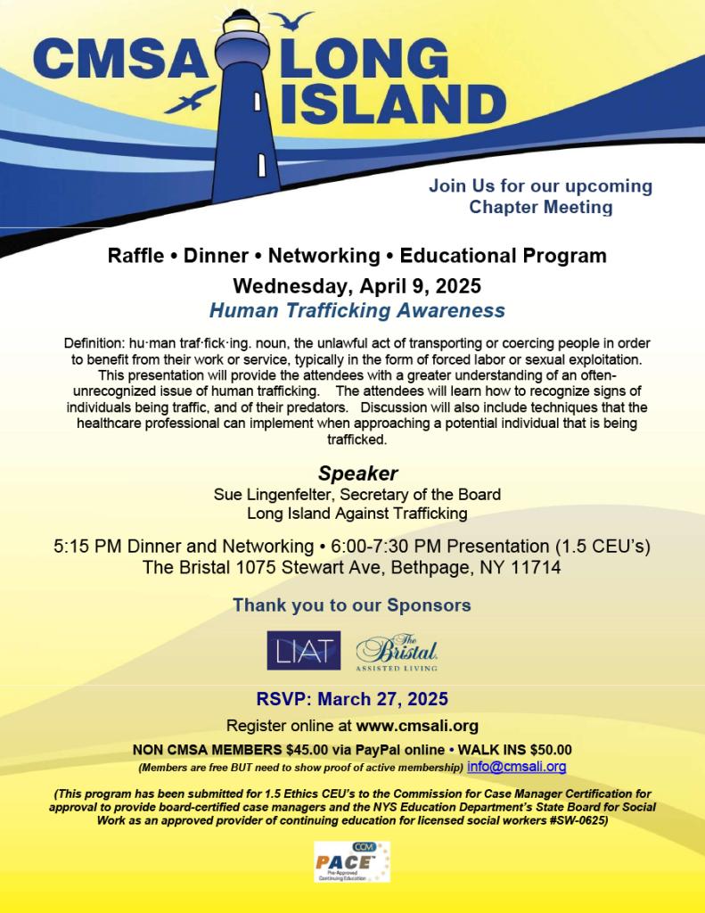 CMSALI April Meeting Flyer